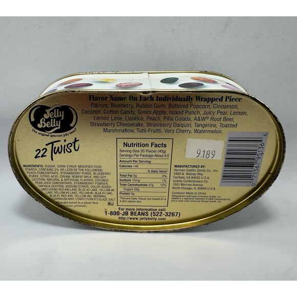 The Original Gourmet Jelly Bean Souvenir Metal Tin Canister 6oz (lil rust) - Picture 7 of 9